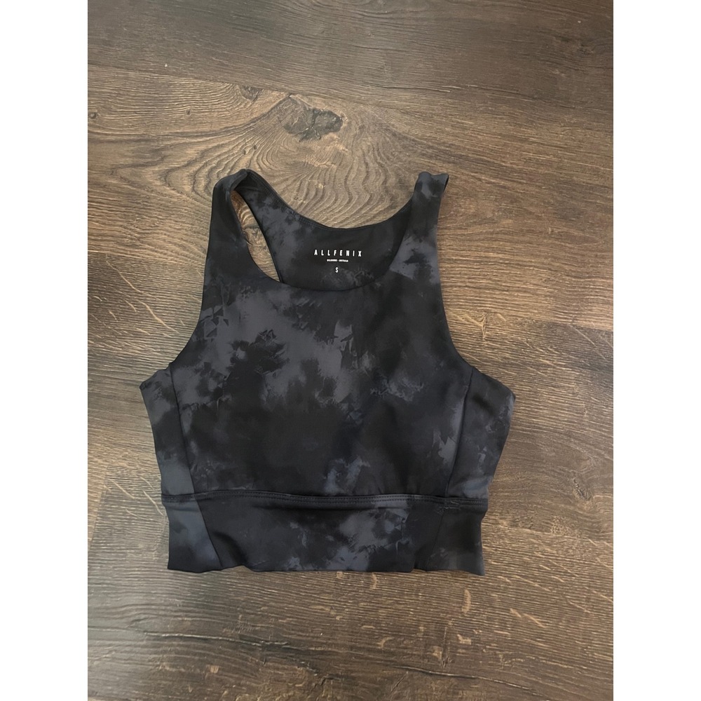 All Fenix Women's Black Tie Dye Racerback Sports Bra Top small‎